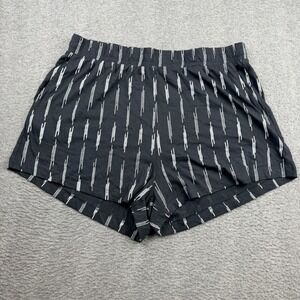 H&M Basics Pajama Shorts Women's Large Black White Dash Print Cotton Modal Sleep